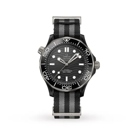 Omega Seamaster Men Automatic Black Fabric 007 Watch O21092442001002